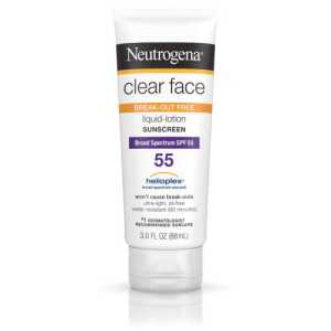 Neutrogena Clear Face Break-Out Free Liquid Lotion Sunscreen Broad Spectrum SPF 55